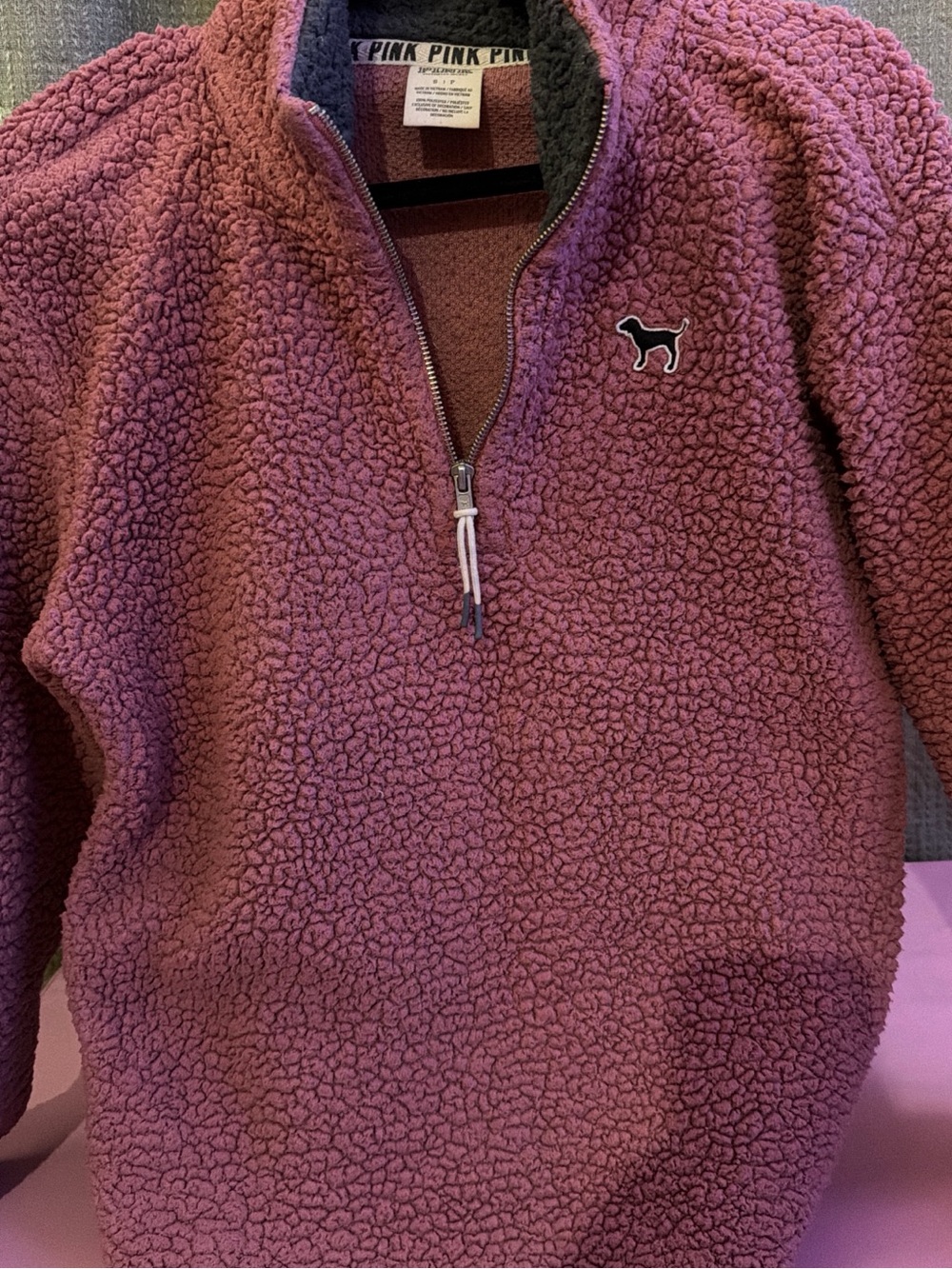 Victoria's Secret PINK Fleece Pullover - Dusty Rose and Charcoal